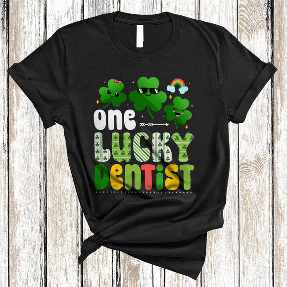 MacnyStore - One Lucky Dentist, Lovely St. Patrick's Day Three Shamrocks Squad, Irish Family Group T-Shirt