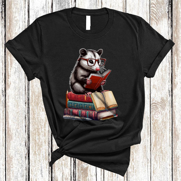 MacnyStore - Opossum Reading Book, Adorable Animal Lover, Book Nerd Readers Reading Librarian Group T-Shirt