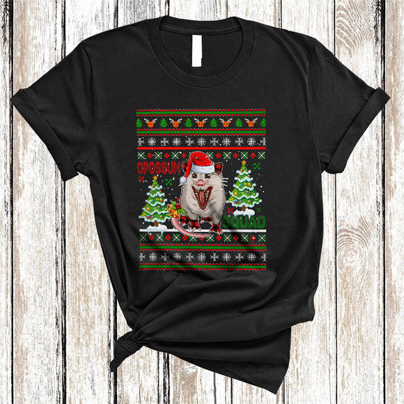 MacnyStore - Opossum Squad, Colorful Cute Christmas Group Sweater Opossum, X-mas Santa Opossum Animal Lover T-Shirt