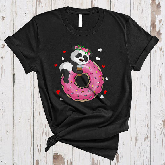 MacnyStore - Panda Hanging Donut Drinking Coffee, Wonderful Donut Coffee Nerd, Zoo Keeper Animal Lover T-Shirt