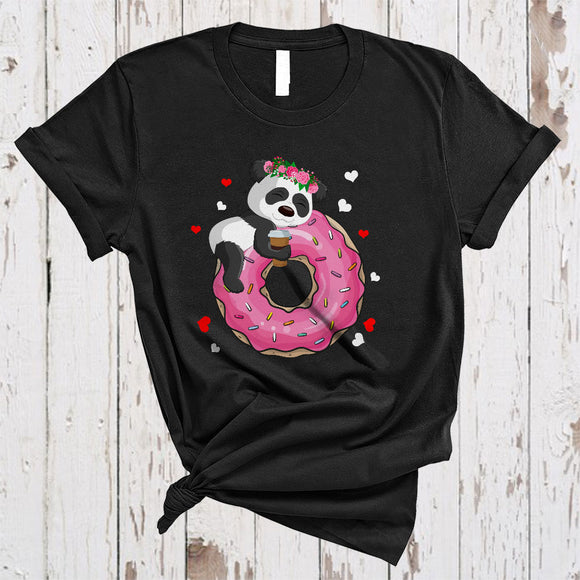 MacnyStore - Panda Hanging Donut Drinking Coffee, Wonderful Donut Coffee Nerd, Zoo Keeper Animal Lover T-Shirt