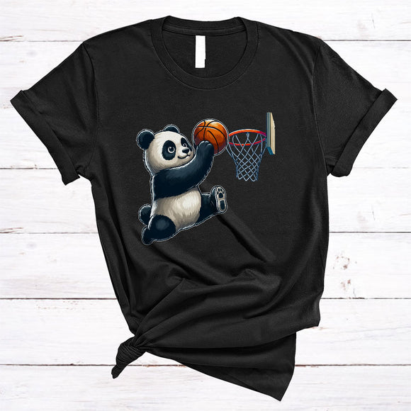 MacnyStore - Panda Playing Basketball, Joyful Sport Basketball Player Lover, Wild Animal Zoo Keeper Group T-Shirt