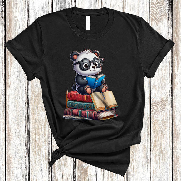 MacnyStore - Panda Reading Book, Adorable Animal Lover, Book Nerd Readers Reading Librarian Group T-Shirt