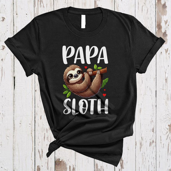 MacnyStore - Papa Sloth, Happy Father's Day Sloth Sunglasses Animal Lover, Matching Dad Family Group T-Shirt