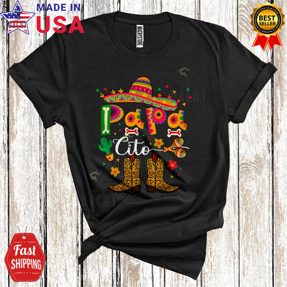 MacnyStore - Papacito Funny Cool Cinco De Mayo Sombrero Lover Matching Mexican Family Group T-Shirt