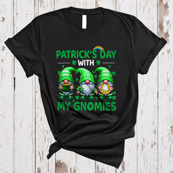 MacnyStore - Patrick's Day With Gnomies, Joyful St. Patrick's Day Shamrock Gnomes, Matching Irish Group T-Shirt