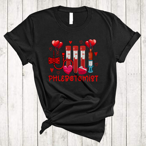 MacnyStore - Phlebotomist, Lovely Valentine's Day Hearts Lover, Matching Phlebotomist Nurse Group T-Shirt