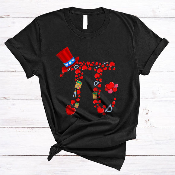 MacnyStore - Pi Number Symbol, Lovely Valentine's Day Hearts Pi Day, Matching Math Students Teacher T-Shirt