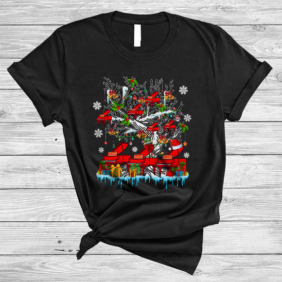 MacnyStore - Piano On Christmas Tree, Awesome X-mas Snow Piano Lover, Matching X-mas Group T-Shirt