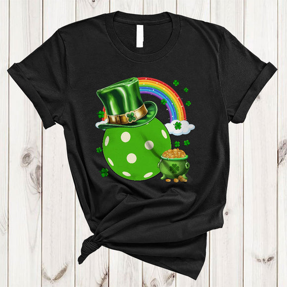 MacnyStore - Pickleball With Lucky Rainbow, Joyful St. Patrick's Day Irish Sport Player Team, Shamrocks Lover T-Shirt
