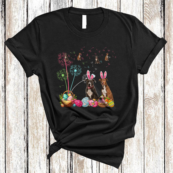 MacnyStore - Pit Bull Bunny Dandelion Flower, Awesome Easter Day Pit Bull Animal Lover, Egg Hunt Group T-Shirt