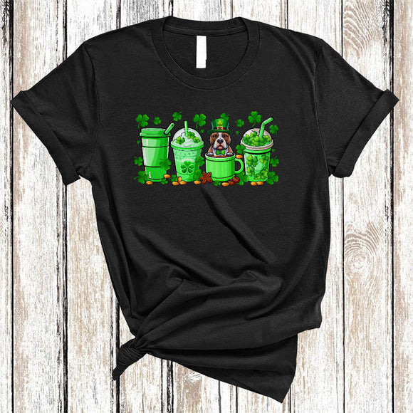 MacnyStore - Pit Bull In Coffee Mug, Happy St. Patrick's Day Coffee Lover, Irish Family Lucky Shamrocks T-Shirt