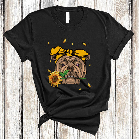 MacnyStore - Pit Bull With Sunflower, Lovely Dog And Sunflower Flowers Lover, Matching Family Group T-Shirt