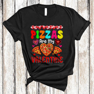 MacnyStore - Pizzas Are My Valentine, Colorful Valentine's Day Pizza Food Plaid Hearts, Family Group T-Shirt