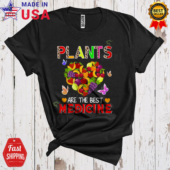 MacnyStore - Plants Are The Best Medicine Cool Cute Floral Butterfly Fruit Heart Shape Leopard Vegan Lover T-Shirt