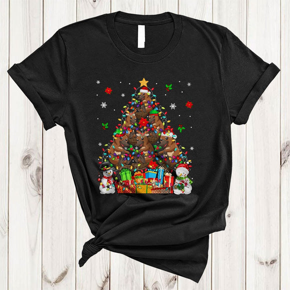 MacnyStore - Platypus Christmas Tree, Adorable X-mas Lights Snow Around, Platypus Animal Snowman T-Shirt