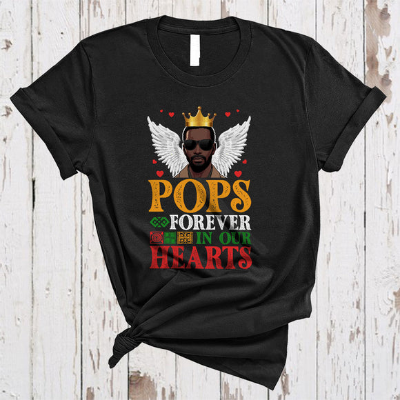 MacnyStore - Pops Forever In Our Hearts, Proud Back History Month Memory Black Afro Pops, African Family T-Shirt