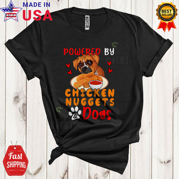 MacnyStore - Powered By Chicken Nuggets And Dogs Funny Cute Chicken Dog Owner Family Group T-Shirt