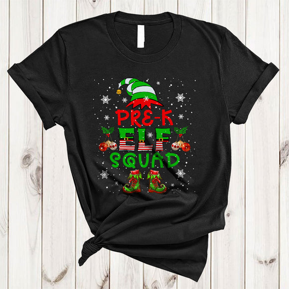MacnyStore - Pre-K ELF Squad, Joyful Merry Christmas ELF Snow Around, Teacher X-mas Group T-Shirt