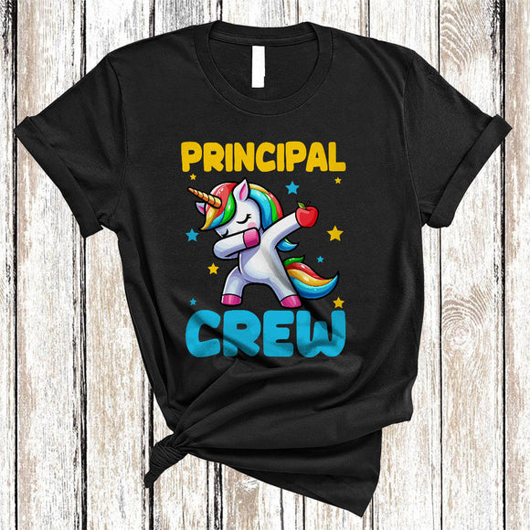 MacnyStore - Principal Crew, Adorable Dabbing Unicorn Lover, Matching Friends Family Group T-Shirt