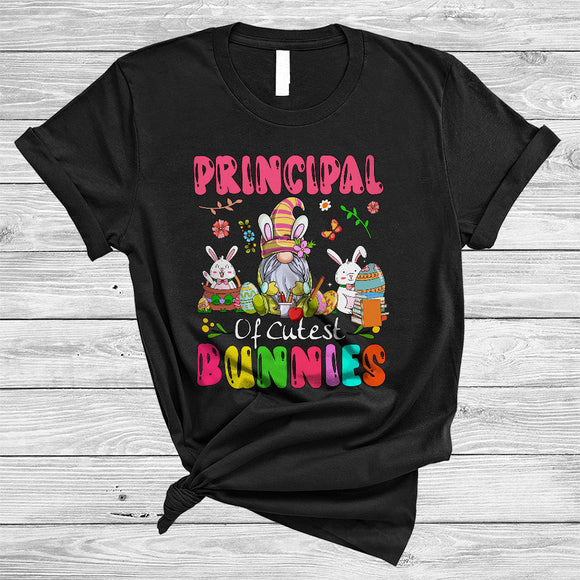 MacnyStore - Principal Of Cutest Bunnies, Lovely Easter Bunny Gnome Gnomies, Egg Hunting Group T-Shirt