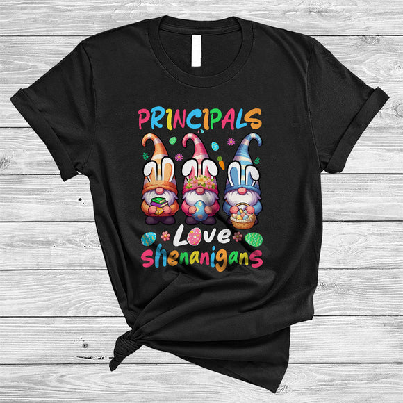 MacnyStore - Principals Love Shenanigans, Lovely Easter Day Three Gnomes Bunny, Principal Group T-Shirt