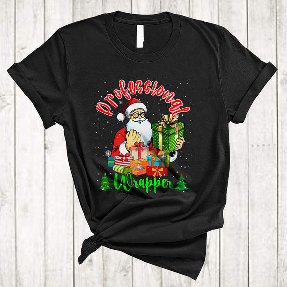 MacnyStore - Professional Wrapper, Humorous Christmas Santa Wrap Box Presents, X-mas Snow Around T-Shirt