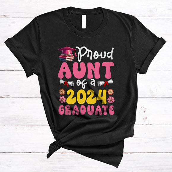 MacnyStore - Proud Aunt Of A 2024 Graduate, Awesome Graduation Class Of 2024, Graduate Family Group T-Shirt