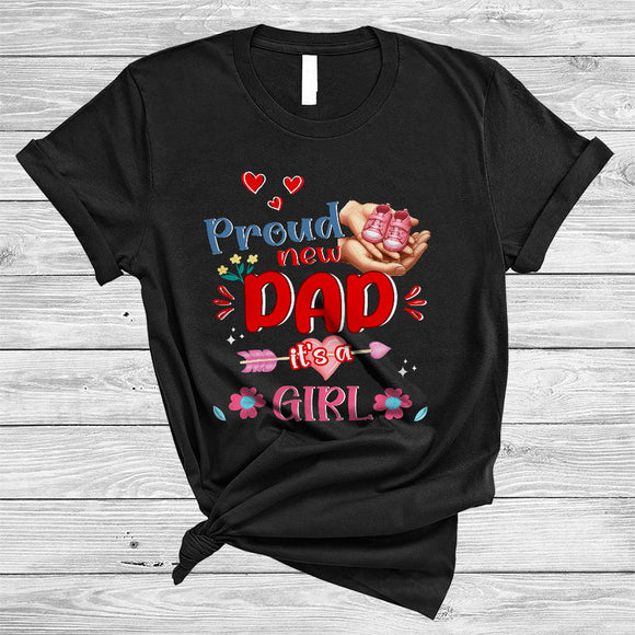 MacnyStore - Proud New Dad It's A Girl, Adorable Pregnancy Father's Day Baby Gender Reveal, Family Group T-Shirt