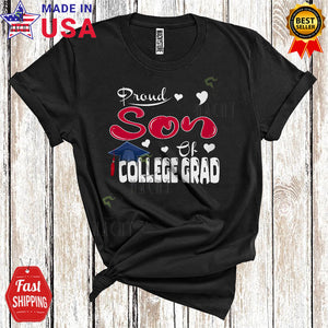 MacnyStore - Proud Son Of College Grad Cute Cool Graduation Graduate 2023 Matching Proud Family T-Shirt
