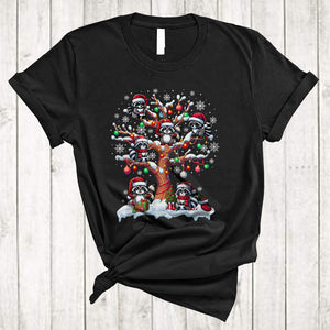 MacnyStore - Raccoon On Christmas Tree, Lovely Funny X-mas Santa Racoon, Trash Animal Lover Group T-Shirt
