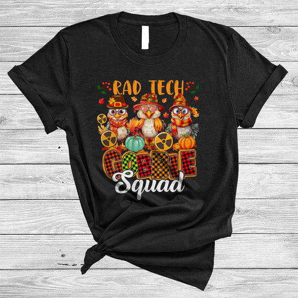 MacnyStore - Rad Tech Gobble Squad, Cute Three Rad Tech Turkeys Lover, Matching Thanksgiving Group T-Shirt
