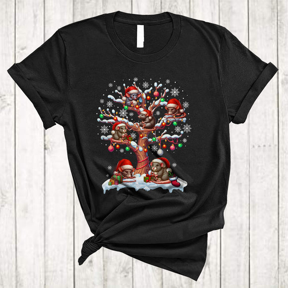 MacnyStore - Rat On Christmas Tree, Lovely Funny X-mas Santa Rat, Trash Animal Lover Group T-Shirt