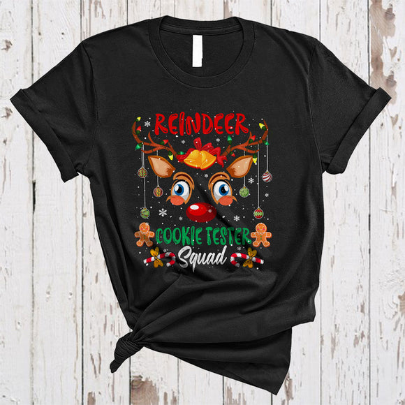MacnyStore - Reindeer Cookie Tester Squad, Lovely Christmas Reindeer Face, Matching Cookie Baker X-mas Group T-Shirt