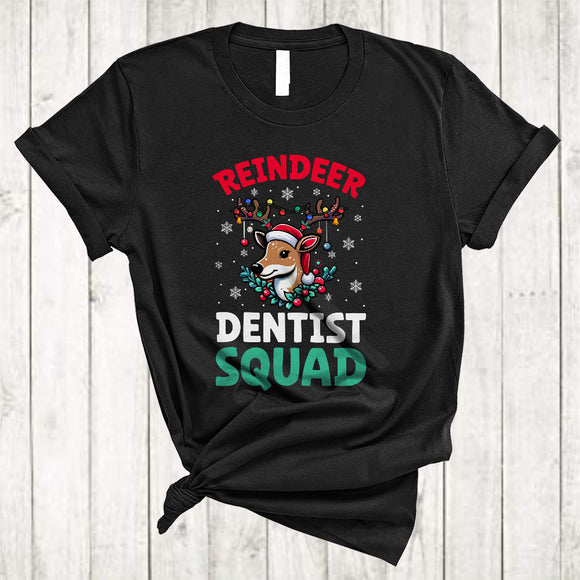 MacnyStore - Reindeer Dentist Squad, Lovely Merry Christmas Santa Reindeer, Snow Around X-mas Group T-Shirt