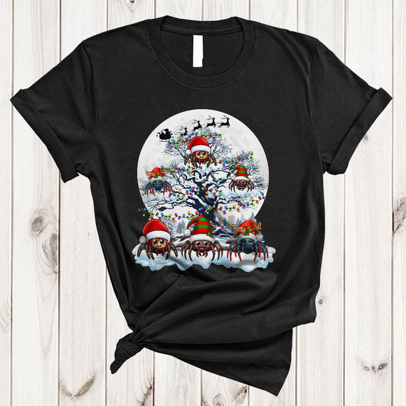 MacnyStore - Reindeer Santa ELF Spider On Christmas Tree, Lovely Cool X-mas Spider, X-mas Insect Lover T-Shirt