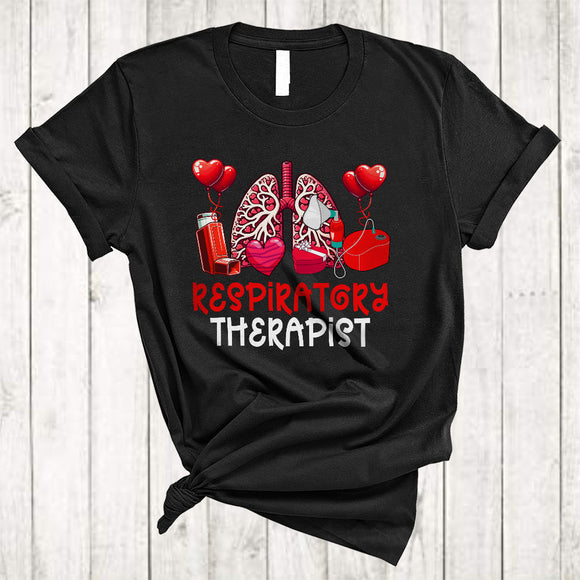 MacnyStore - Respiratory Therapist, Lovely Valentine's Day Lungs Heart Shape, Matching Pulmonologist RT Group T-Shirt