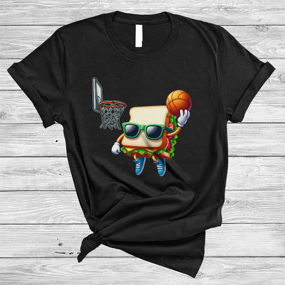 MacnyStore - Sandwich Sunglasses Playing Basketball, Joyful Cinco De Mayo Sport Player Food, Mexican Pride T-Shirt