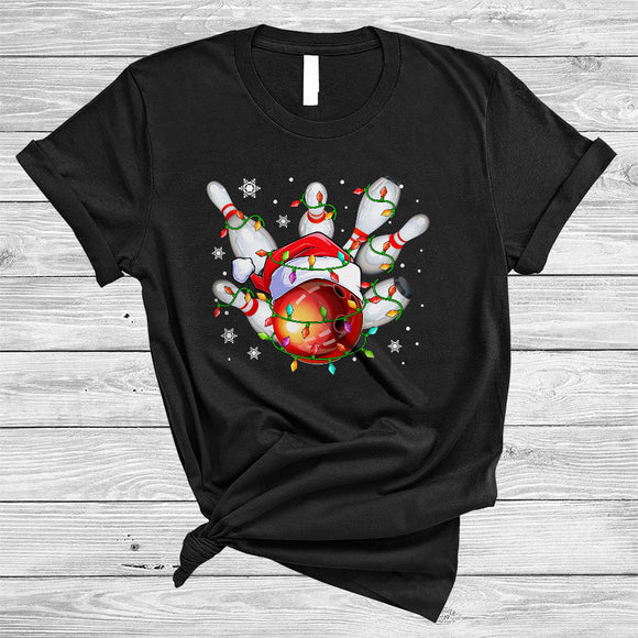 MacnyStore - Santa Bowling Equipment, Awesome Christmas Bowling Player Team, Matching X-mas Sport Lover T-Shirt