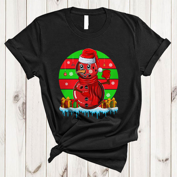 MacnyStore - Santa Bowling Snowman Cute Retro Christmas Snow Matching Sport Team Bowling Player Lover T-Shirt