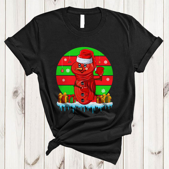 MacnyStore - Santa Disc Golf Snowman Cute Retro Christmas Snow Matching Sport Team Disc Golf Player Lover T-Shirt