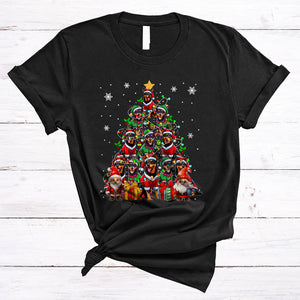 MacnyStore - Santa ELF Australian Kelpie Christmas Tree, Awesome X-mas Lights Gnomes, Snow Animal Lover T-Shirt