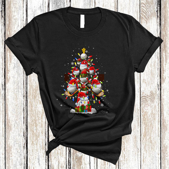 MacnyStore - Santa ELF Golf Christmas Tree, Colorful Cool X-mas Lights Golf Equipment, Sport Player Team T-Shirt