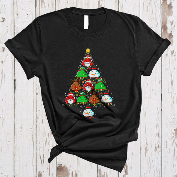 MacnyStore - Santa Elf Reindeer Snowman Poops X-mas Tree, Lovely Christmas Sweater Poops, X-mas Family T-Shirt