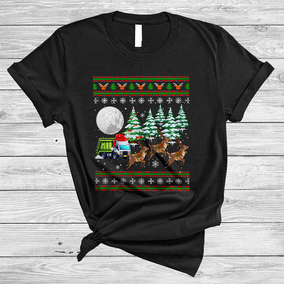 MacnyStore - Santa Garbage Truck Reindeer Sleigh, Wonderful Christmas Sweater Tree, X-mas Santa Driver T-Shirt