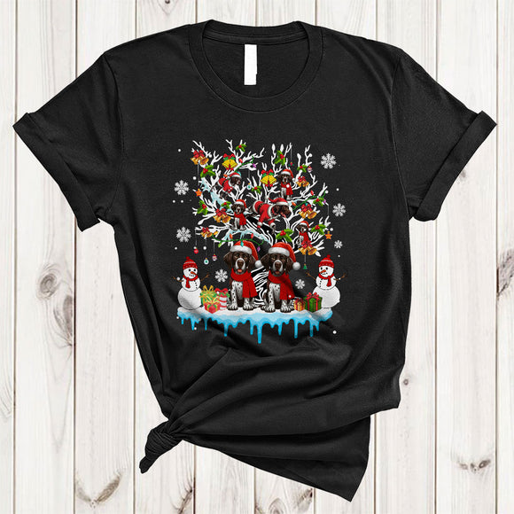 MacnyStore - Santa German Shorthaired Pointer Dog On Christmas Tree, Awesome X-mas Snowman Snow T-Shirt