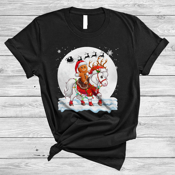 MacnyStore - Santa Gingerbread Man Riding Horse, Adorable Christmas Cookies Baker, Animal X-mas Lover T-Shirt