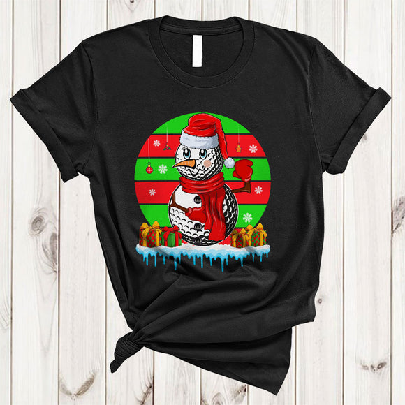 MacnyStore - Santa Golf Snowman Cute Retro Christmas Snow Matching Sport Team Golf Player Lover T-Shirt