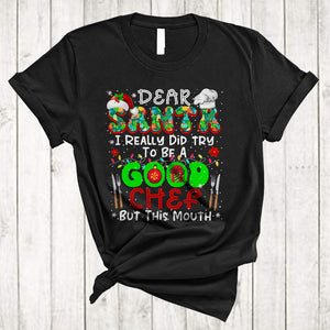 MacnyStore - Santa I Really Did Try To Be A Good Chef, Sarcastic Christmas Lights Snow, X-mas Group T-Shirt