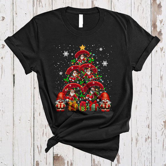 MacnyStore - Santa Paragliding Christmas Tree, Awesome X-mas Lights Paragliding Lover, Snow Around T-Shirt